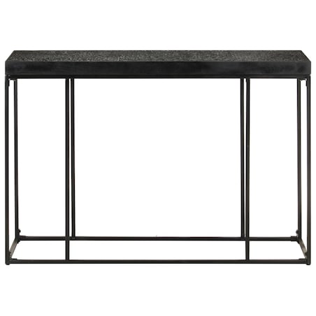 vidaXL Stolik konsola, czarny, 110x35x76 cm, drewno akacjowe i mango