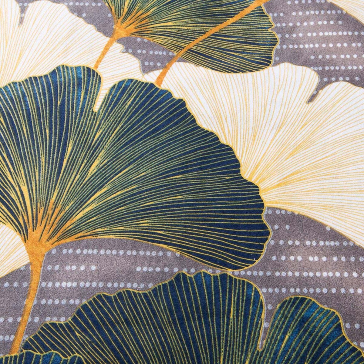 Pościel flanelowa 140x200 Solenne Dark szara, liście miłorzębu, Flanelove