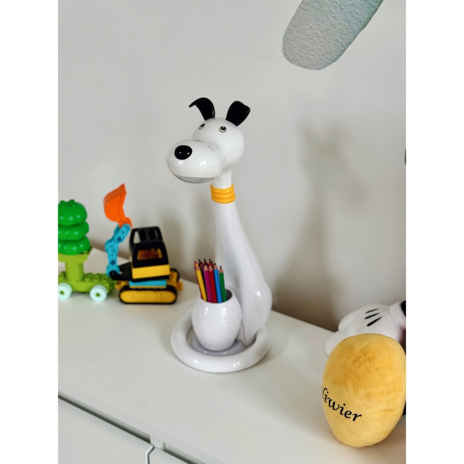 Lampka biurkowa dla dzieci PIESEK biały