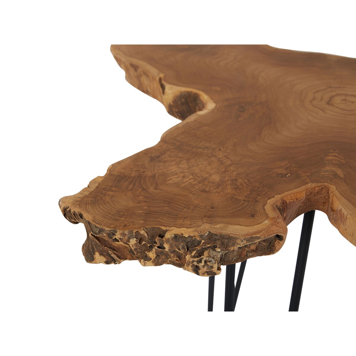 Zestaw 2 stolików pomocniczych CAMROSE Drewno tekowe Ciemnobrązowy