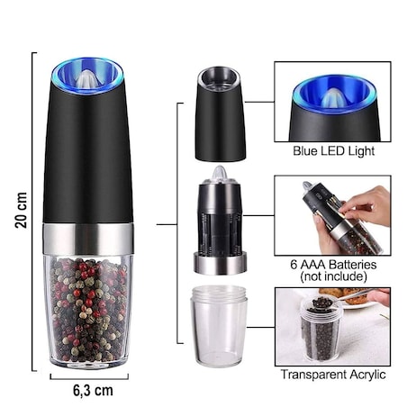 Młynek grawitacyjny do soli i pieprzu KINGHOFF