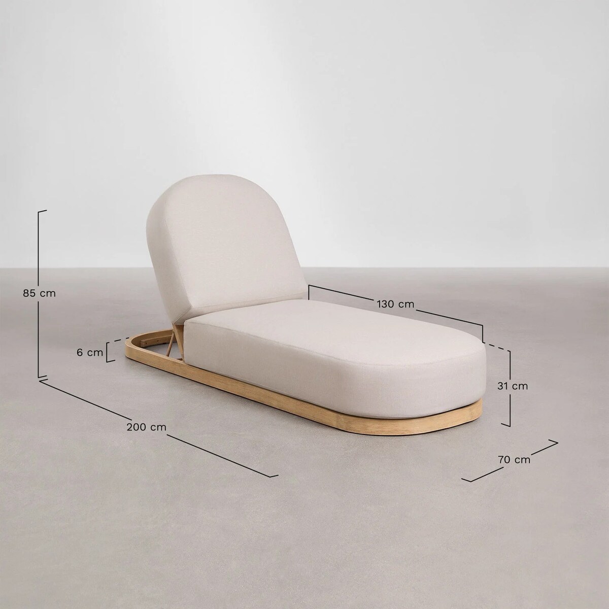 Leżak rozkładany z drewna akacjowego Verona