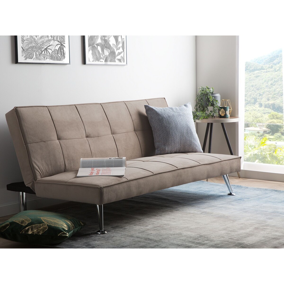 Sofa rozkładana beżowa HASLE