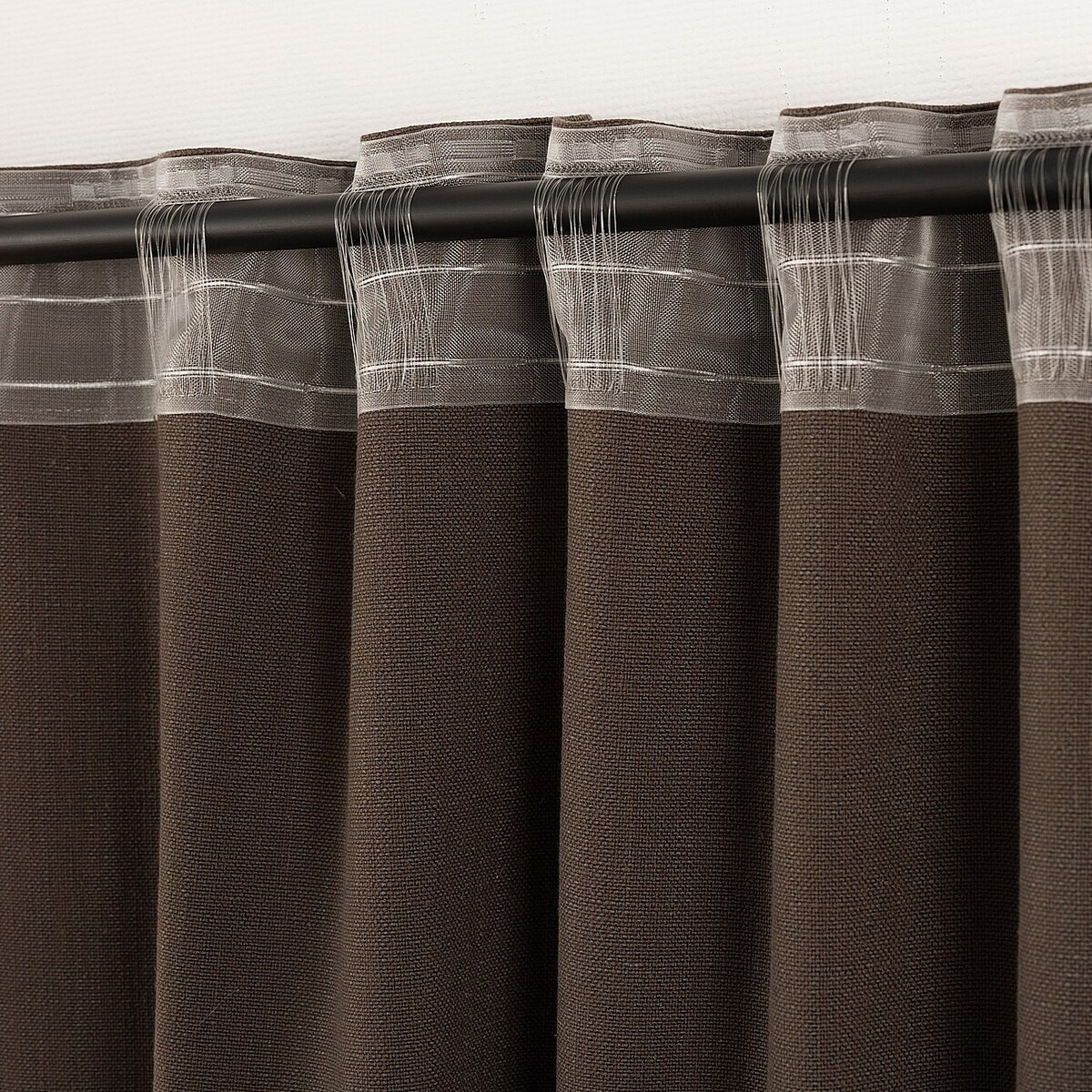 Zasłona gotowa na taśmie marszczącej 140x280cm dark brown 1 szt. 140x280 brązowy