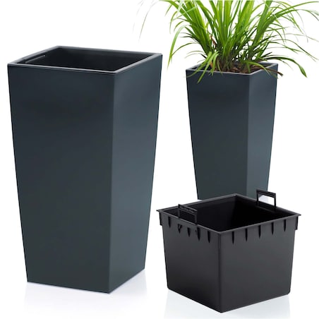 Doniczka Donica Ogrodowa Duża Kwadratowa Urbi Square + Wkład 61 Cm