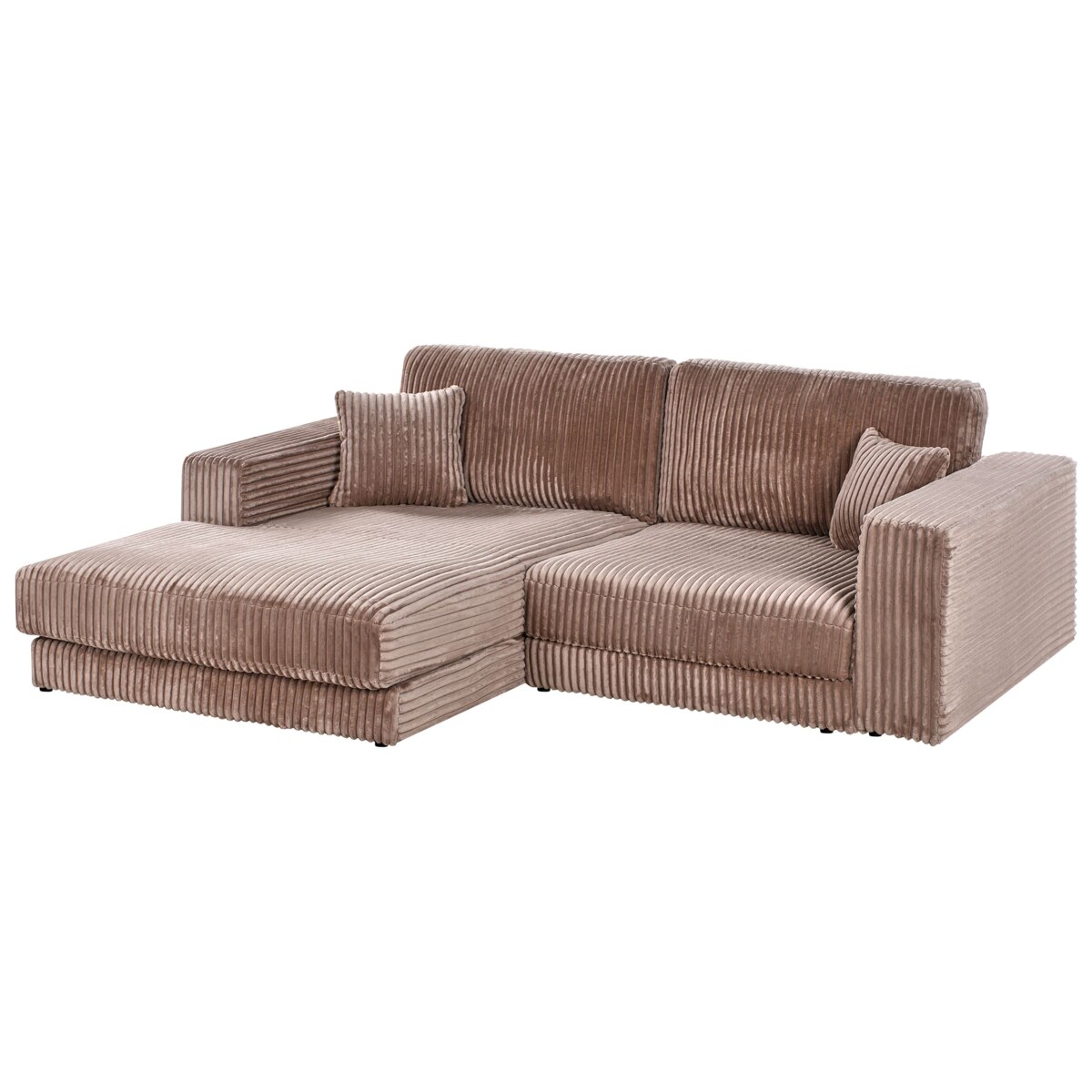 Narożnik LOFOTEN Sztruks Jasnobrązowy dla 3 osób Prawostronny