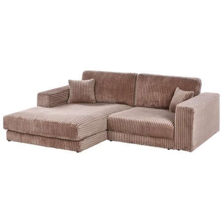 Narożnik LOFOTEN Sztruks Jasnobrązowy dla 3 osób Prawostronny