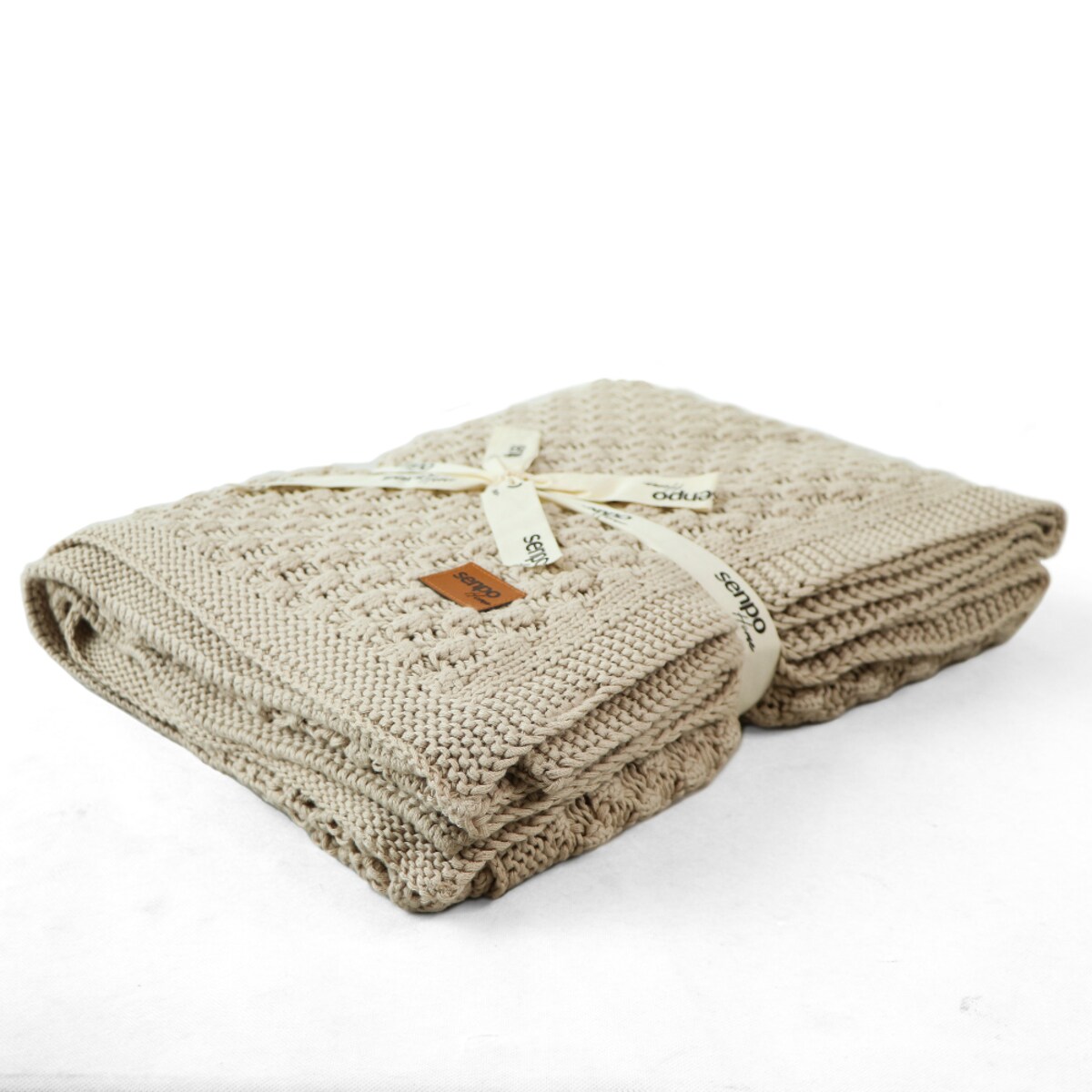 Koc dzianinowy Senpo Kremowy