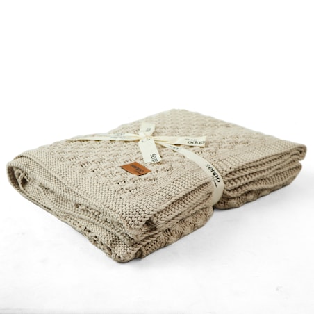 Koc dzianinowy Senpo Kremowy