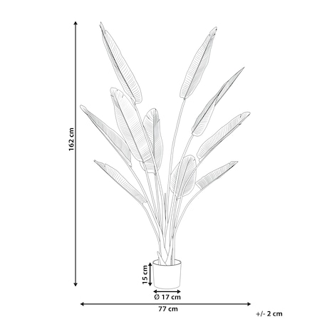 Sztuczna roślina BANANA TREE 162 cm Złoty