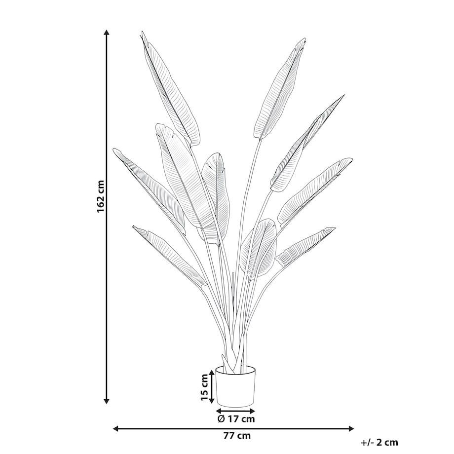 Sztuczna roślina BANANA TREE 162 cm Złoty