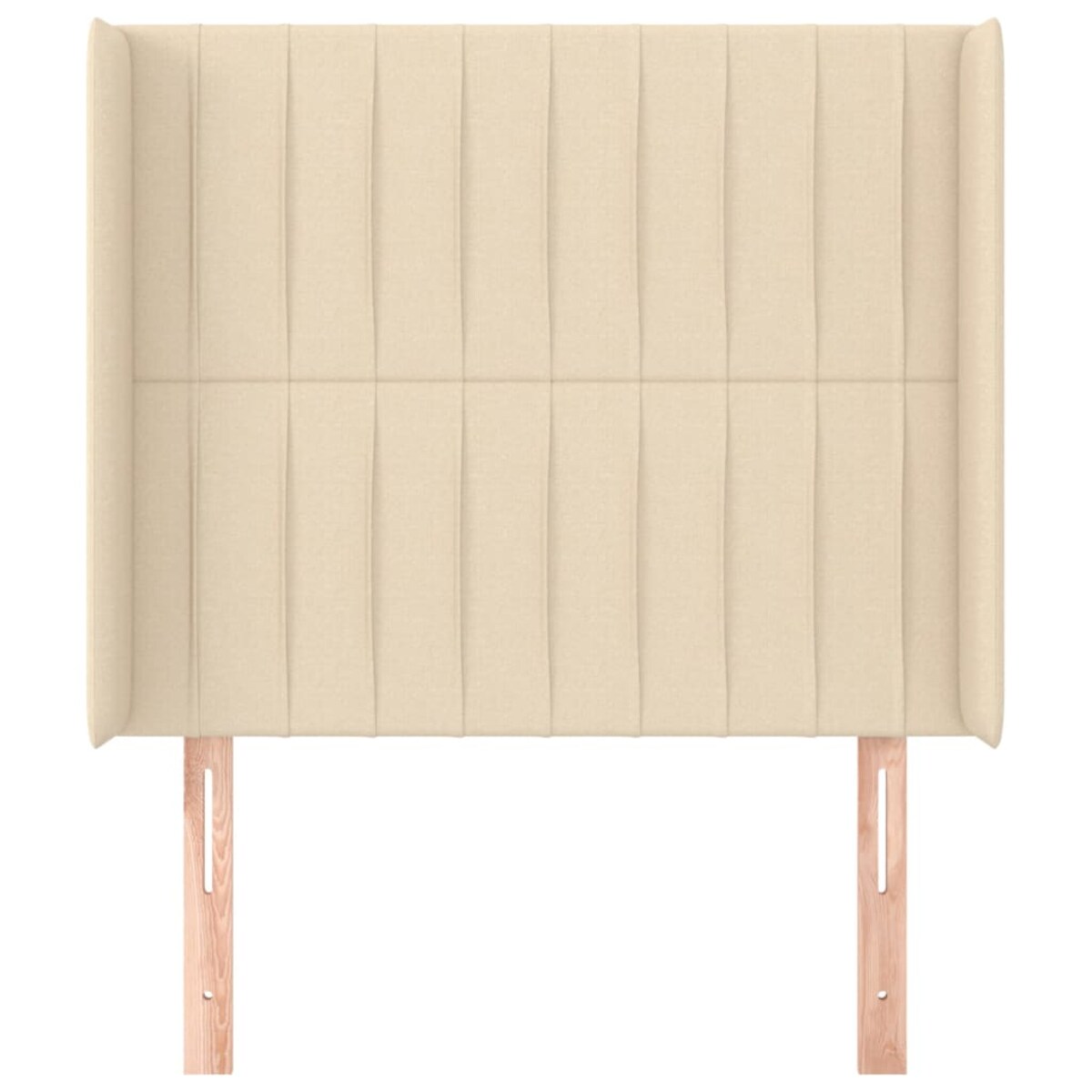 vidaXL Zagłówek uszak, kremowy, 103x16x118/128 cm, tkanina