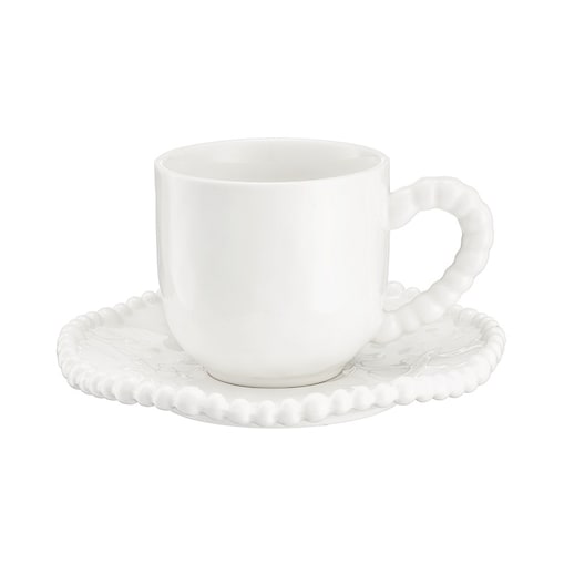 VILLA ITALIA Filiżanka do kawy herbaty porcelanowa 200 ml MESTIERE WHITE