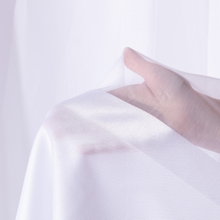 Firana na taśmie 300x245 biały z satynowym pasem na dole