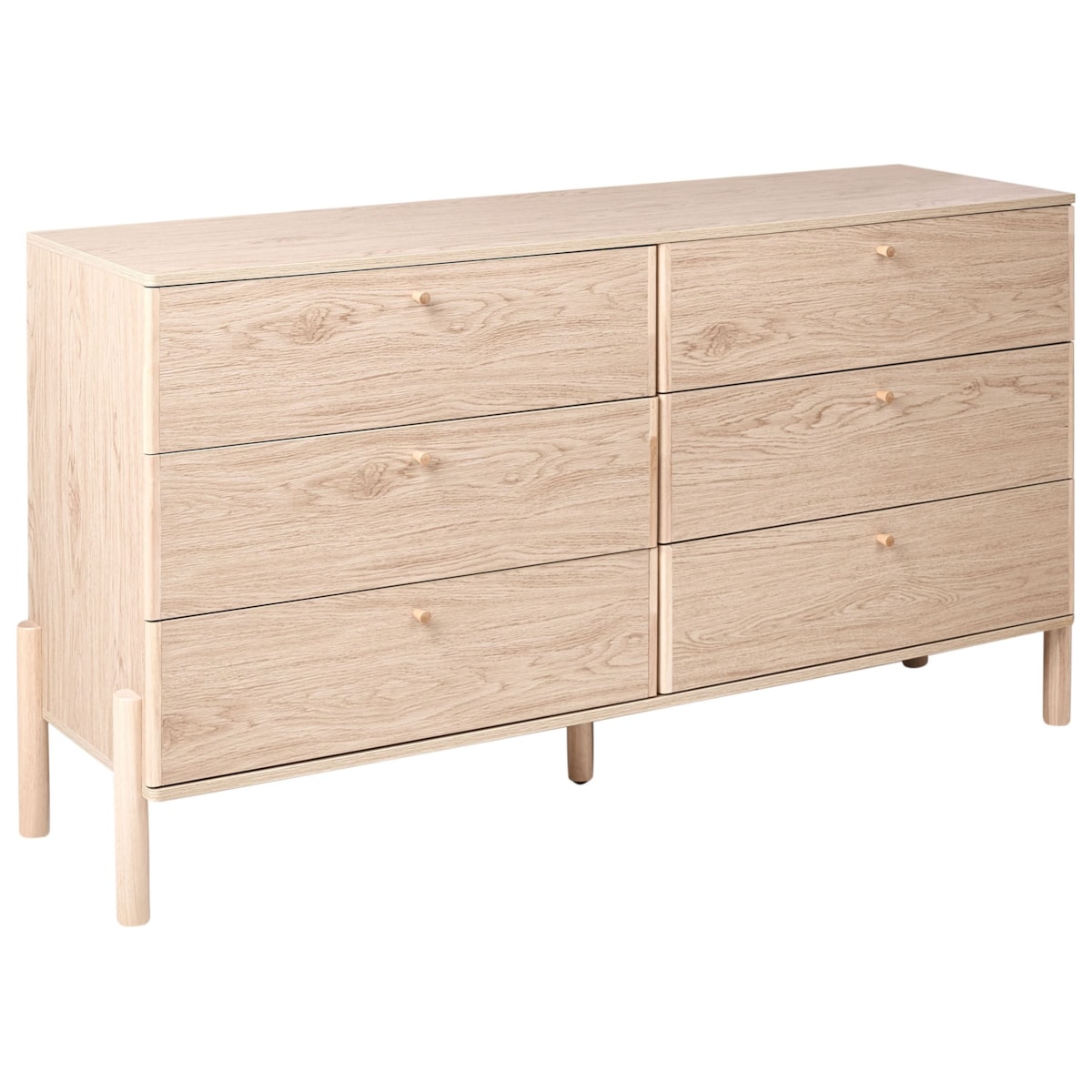 Komoda 6 szuflad COLLINS Jasnobrązowy