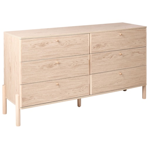Komoda 6 szuflad COLLINS Jasnobrązowy