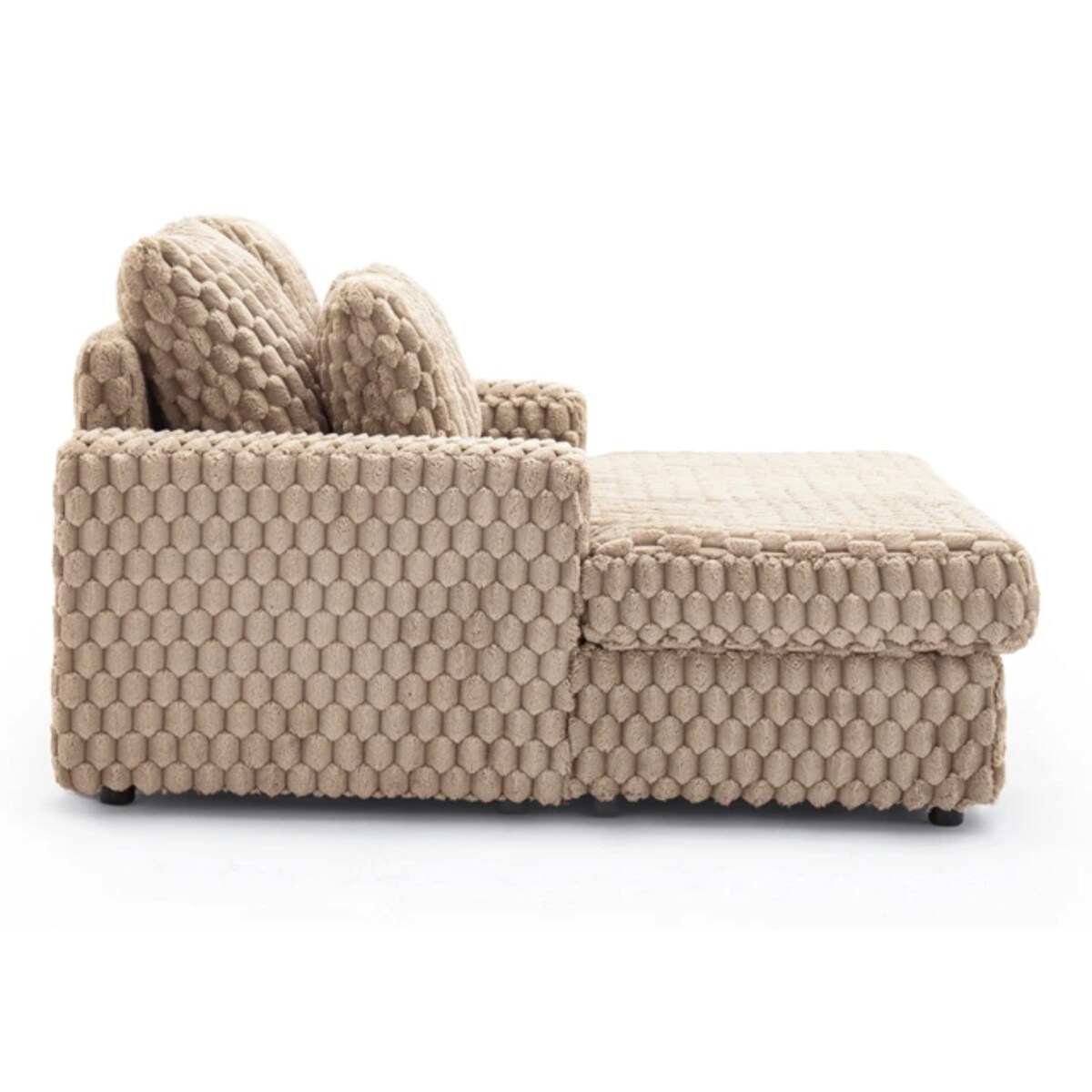 Fotel Wypoczynkowy Kanapa Sofa do Spania Salonu Welur Pluszowy KOBEL Beżowy