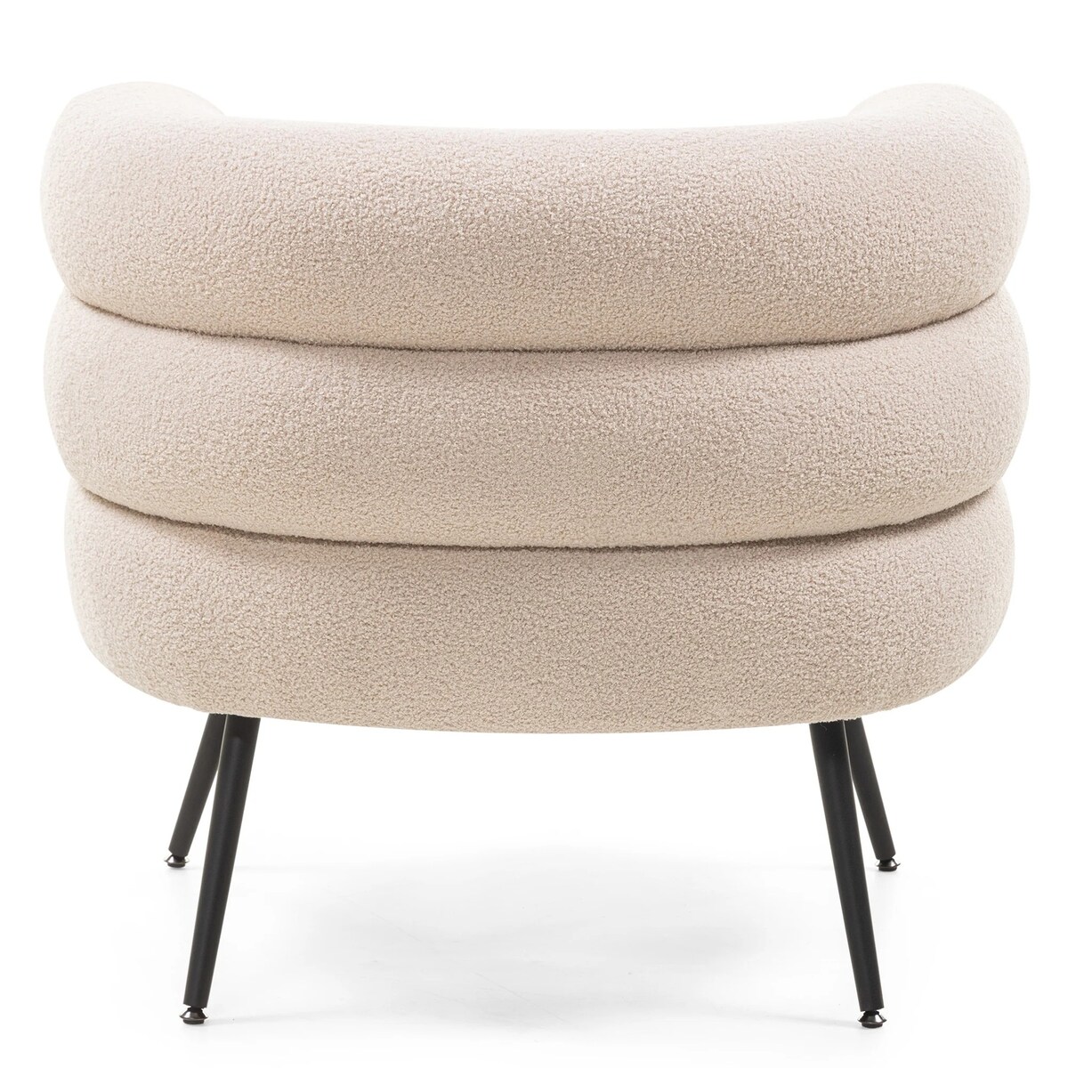 Fotel beżowy na metalowych nóżkach Hensa