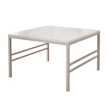 Stolik kawowy blat BIAŁY POŁYSK, KASZMIROWY stelaż 60cm FORMA