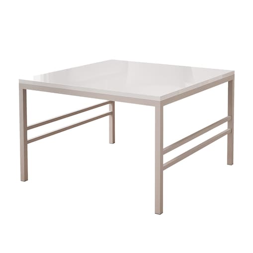 Stolik kawowy blat BIAŁY POŁYSK, KASZMIROWY stelaż 60cm FORMA
