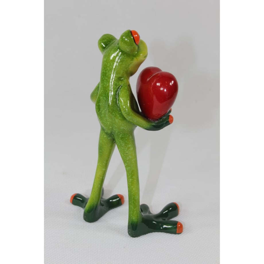 Dekoracja - zielona żabka 14,5x9,5x6 cm RANE Walenty z sercem