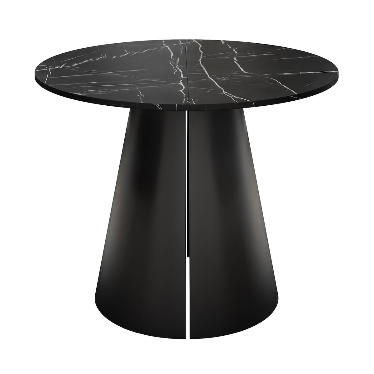 Okrągły stół rozkładany LAVA, średnica 100cm, czarny / Black Pietra Grigia