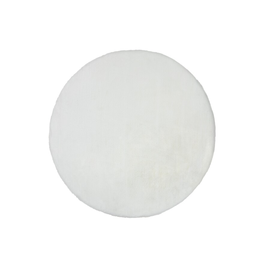 Dywan BUNNY koło biały IMITACJA FUTRA koło 140 cm