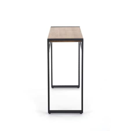 KONSOLA Indar 90/35/76 cm DĄB ZŁOTY czarna podstawa