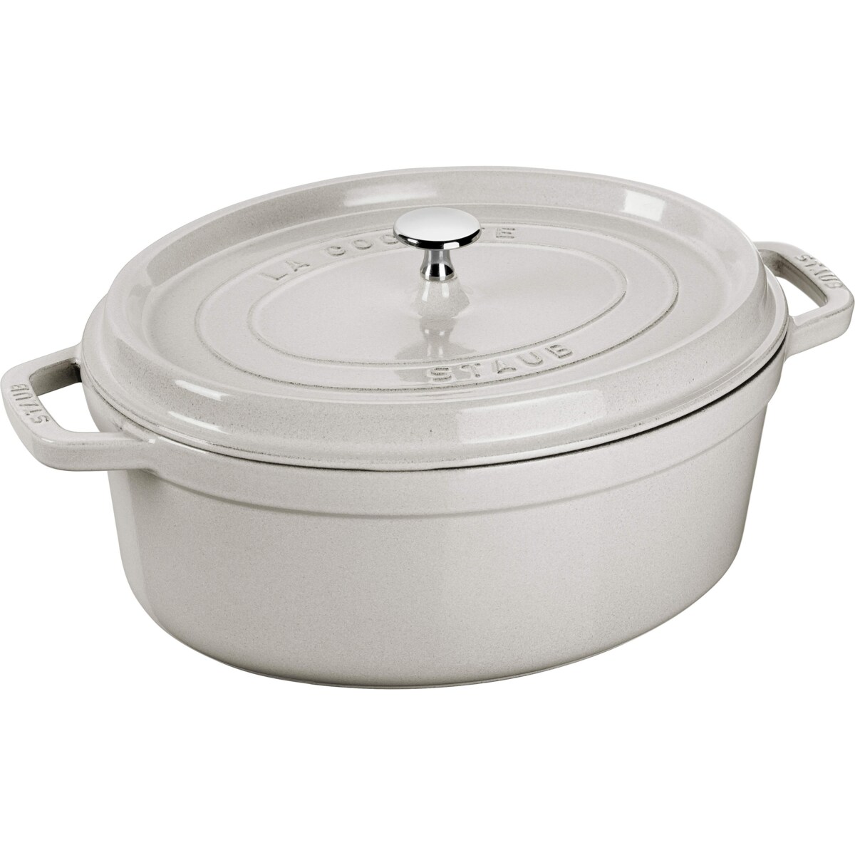 Garnek żeliwny owalny Staub - 6.7 ltr, Biała trufla