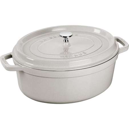 Garnek żeliwny owalny Staub - 6.7 ltr, Biała trufla