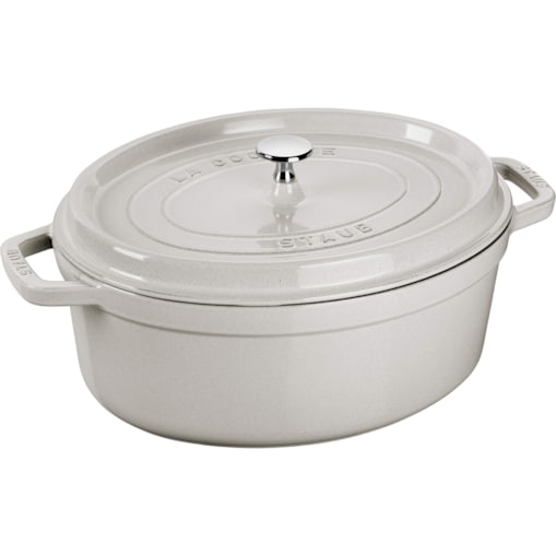 Garnek żeliwny owalny Staub - 6.7 ltr, Biała trufla