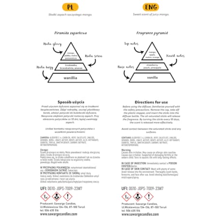 Dyfuzor Zapachowy Marble / Mango 100 ml