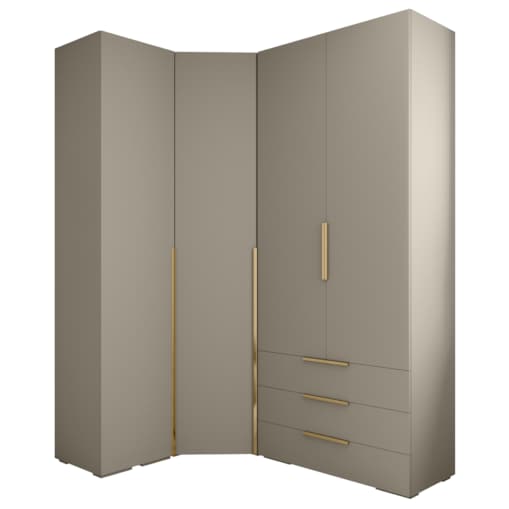 Garderoba wysoka do przedpokoju INOVA 1 Z6 kaszmir+złoty