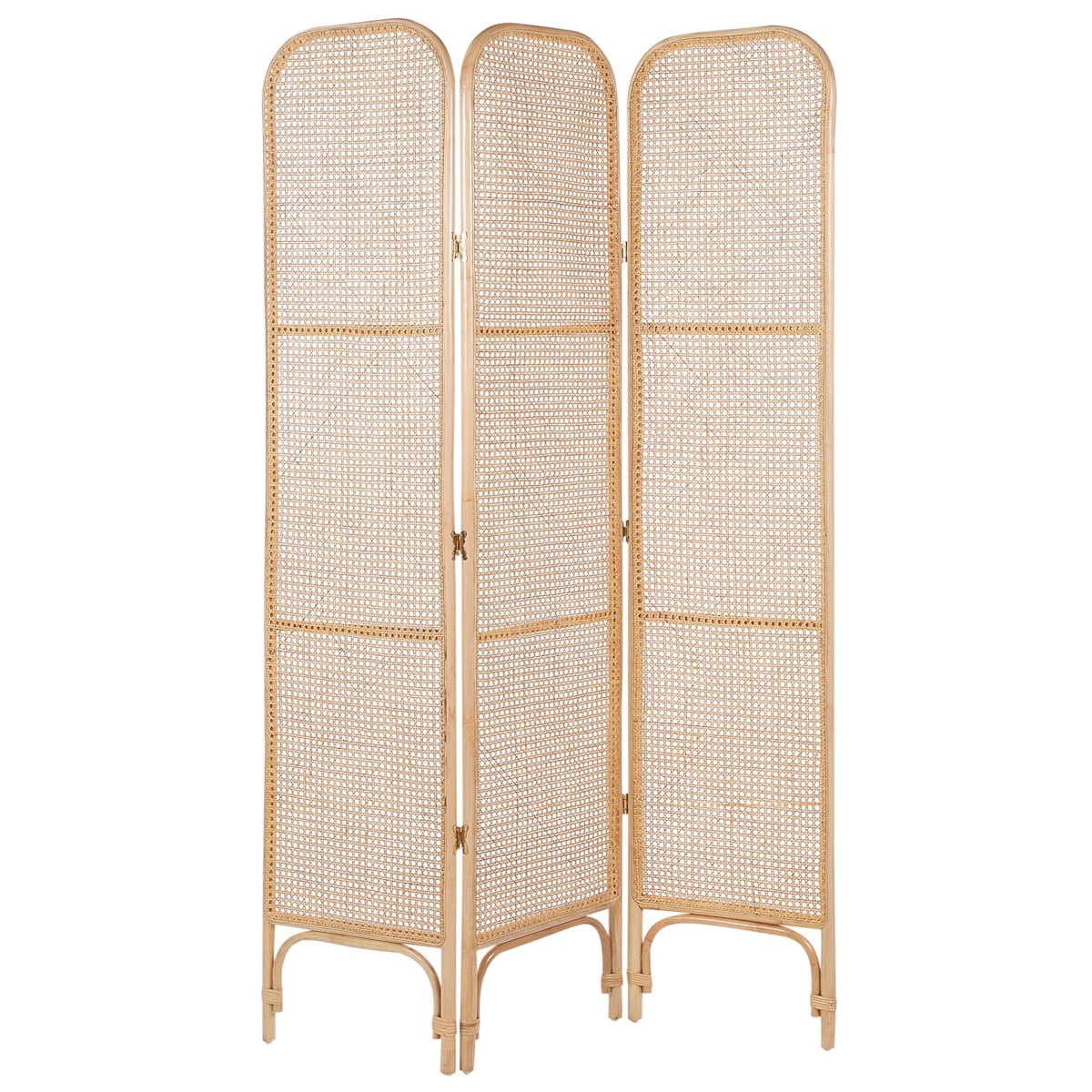 3-panelowy składany parawan pokojowy rattanowy 105 x 180 cm naturaly POTENZA