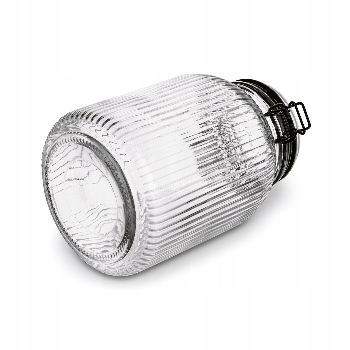 Słoik szklany z klips uszczelka czarna DEKORACYJNY do kuchni spiżarni 1,9 L