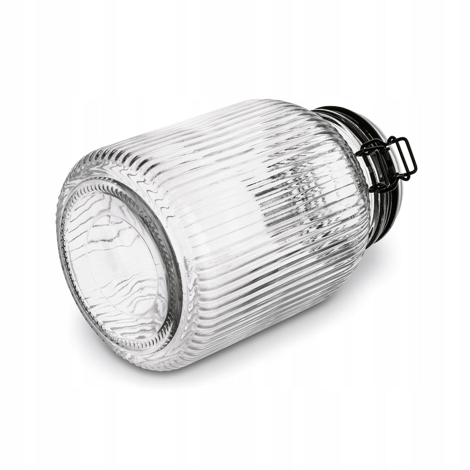 Słoik szklany z klips uszczelka czarna DEKORACYJNY do kuchni spiżarni 1,9 L