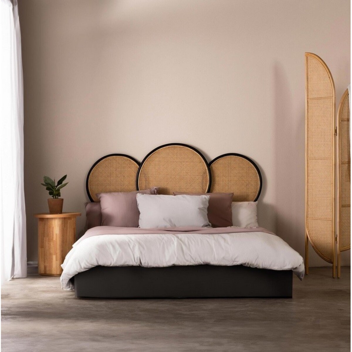 Zagłówek wezgłowie plecionka wiedeńska czarny 168,9 cm