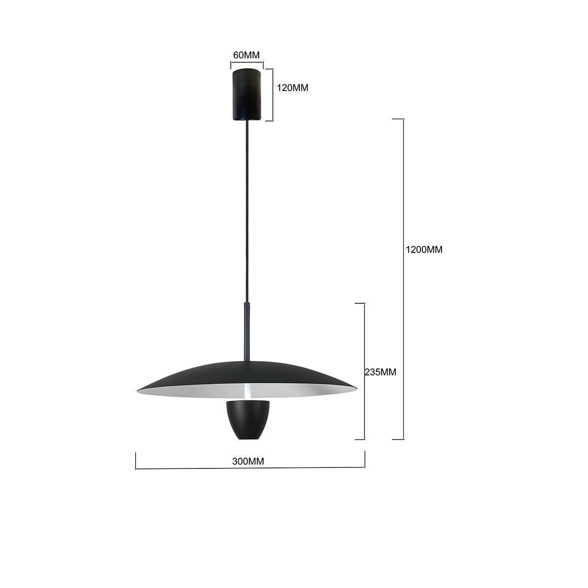 Lampa wisząca Light Prestige Ufo czarny LED CCT 3000K/4000K/6000K (regulowana) 1 szt.