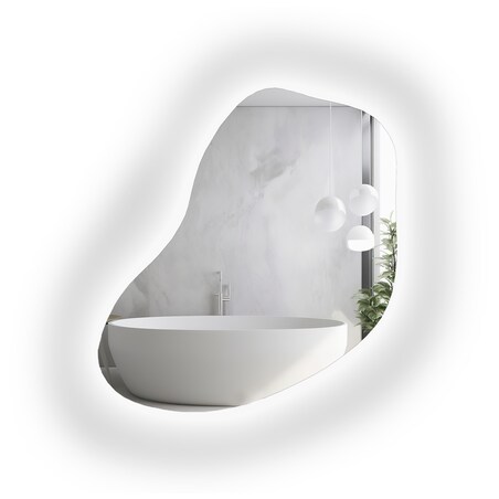 Lustro o organicznym kształcie z podświetleniem - KWARC LED