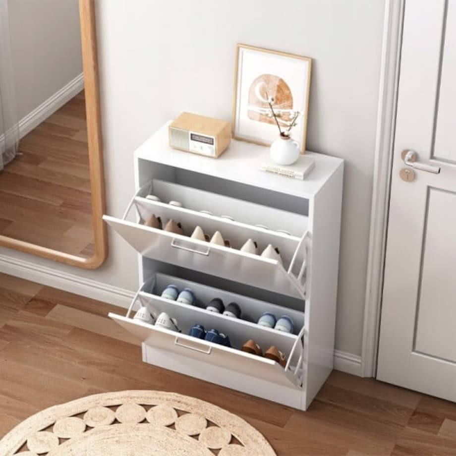 Szafka na buty biała garderoba regał na obuwie komoda loft nowoczesna 60 cm