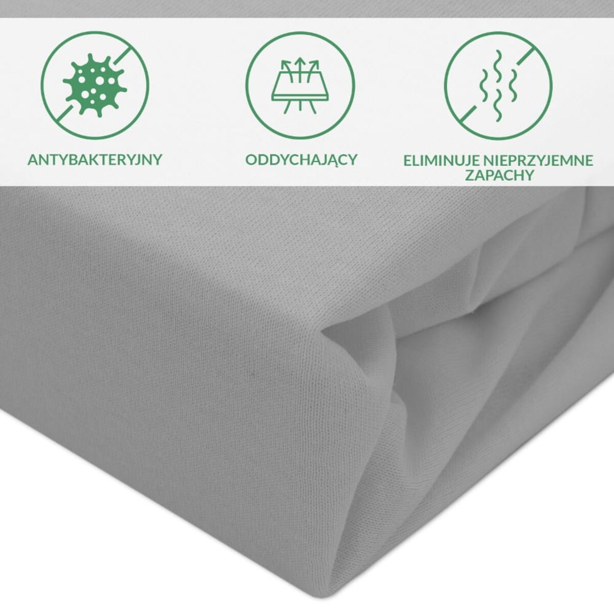 Prześcieradło ochronne wodoodporne z gumką 2w1, rozmiar 90x200 SMARTCEL kolor szary