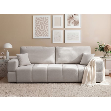 Narożnik SZARY tapicerowany BUENO SOFA z funkcją spania i pojemnikiem