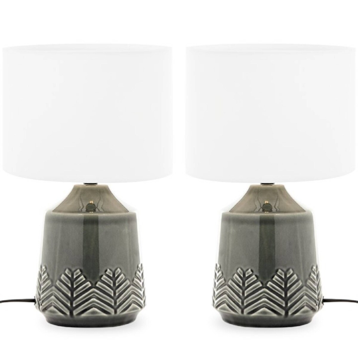 KONSIMO HYSSO Lampa stołowa ozdobna 2szt. kolor szary