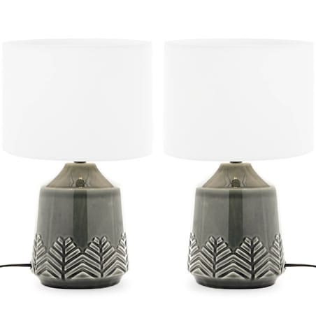 KONSIMO HYSSO Lampa stołowa ozdobna 2szt. kolor szary