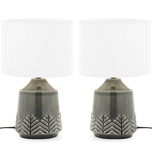 KONSIMO HYSSO Lampa stołowa ozdobna 2szt. kolor szary