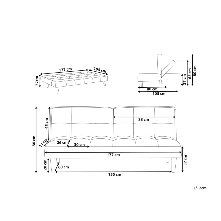 Sofa rozkładana ciemnoszara SILJAN