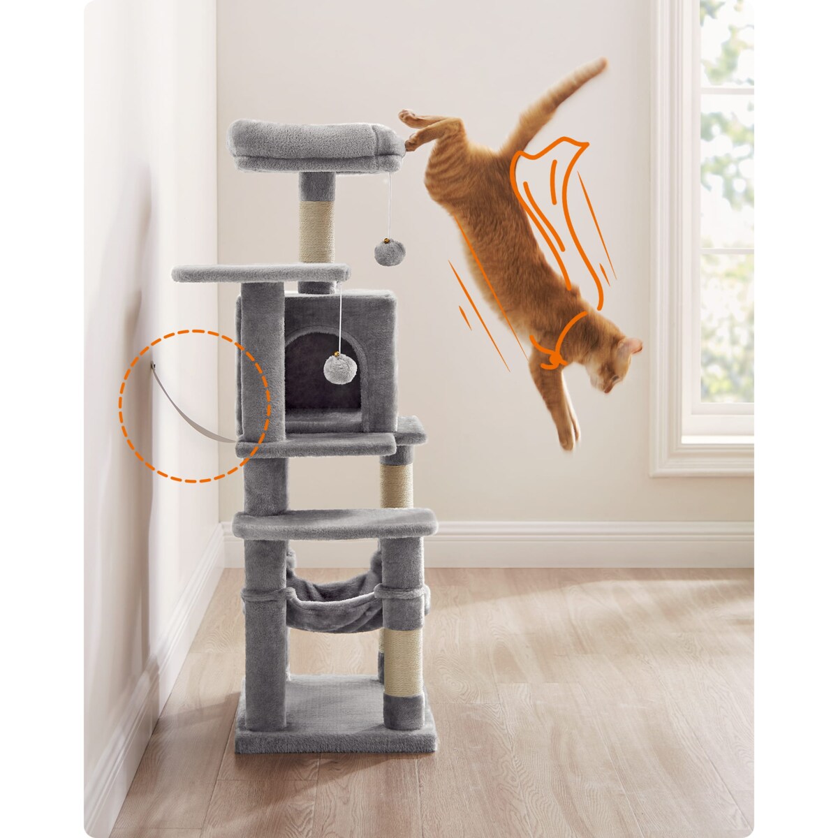 Drapak Zabawaka Dla Kota Tekturowy Szary