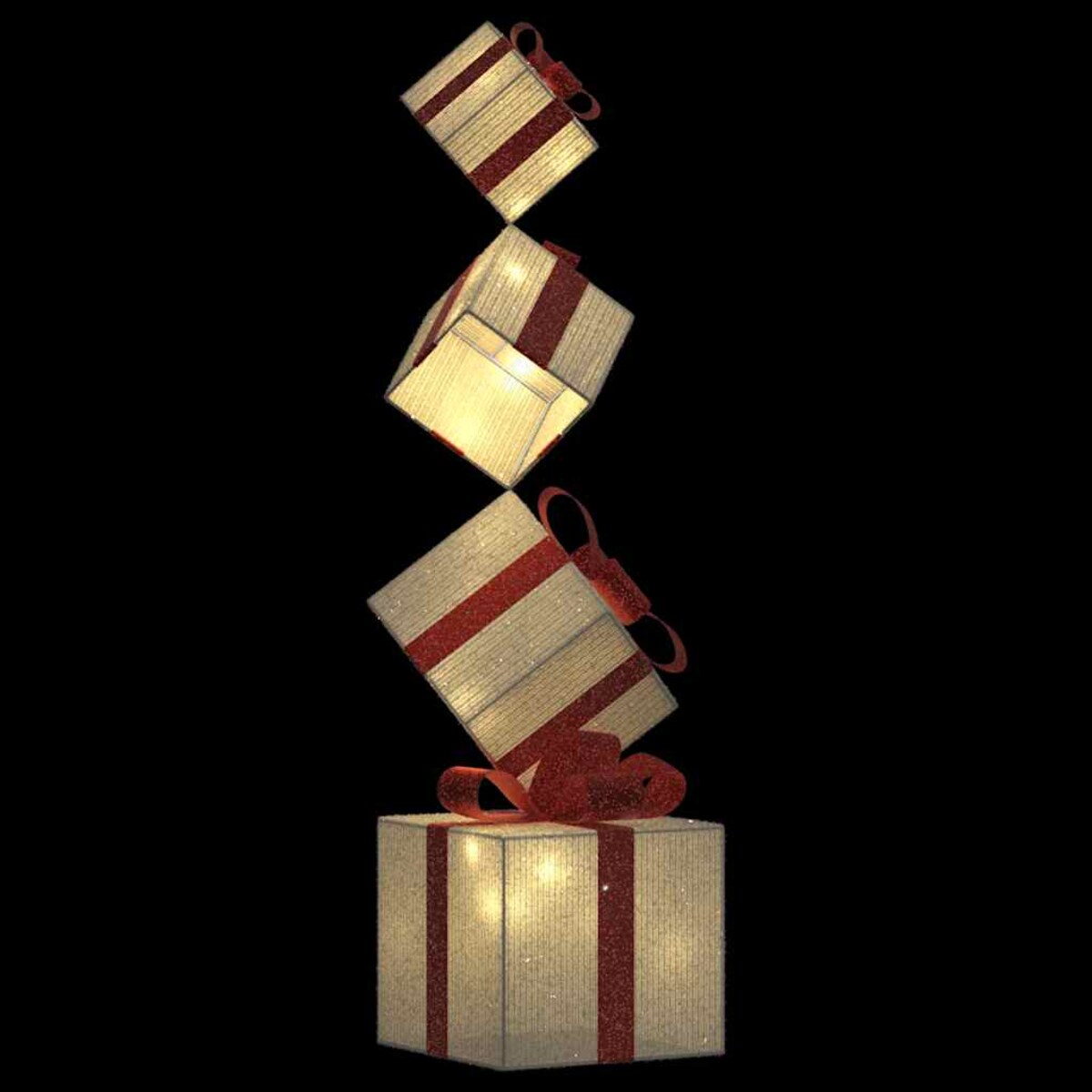 vidaXL Dekoracja świąteczna, prezent, 80 ciepłych białych LED