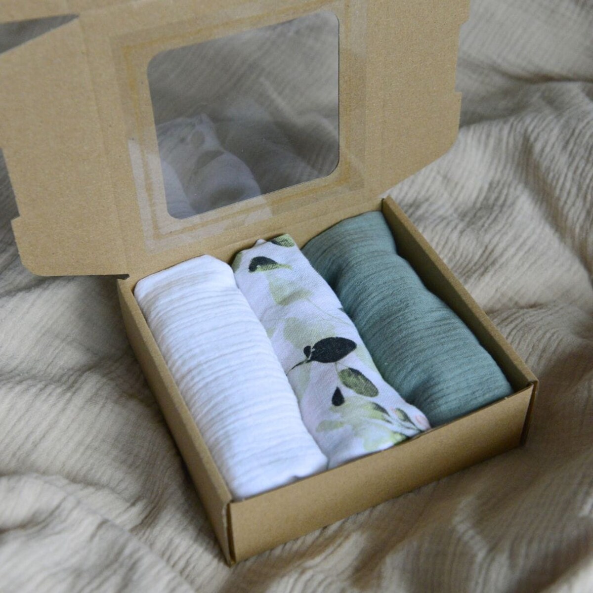 Pieluszki muślinowe - eukaliptusy (3-pak)