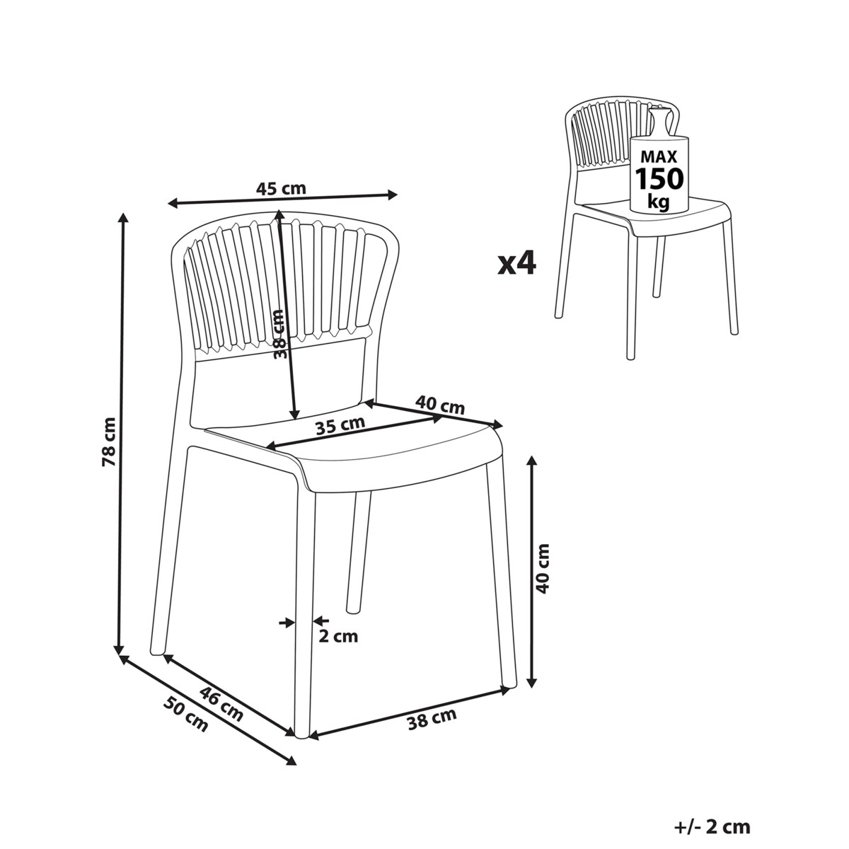 Zestaw 4 krzeseł do jadalni zielony GELA